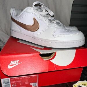 Nike Court Borough Low 4.7 GS White Bronze Junior Kids Shoes BQ5448-116
